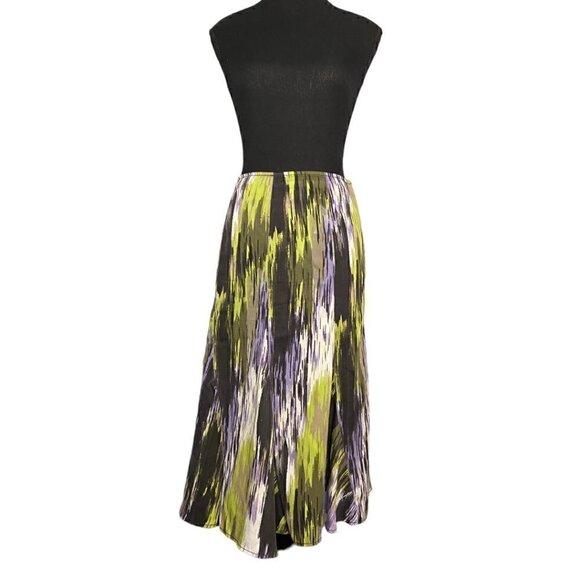 Spanner Tencel Midi Skirt Size 8 Abstract Brushstroke Print, Lined - Picture 3 of 9